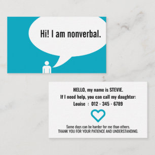 Carte De Visite bulle de la parole non VERBALE