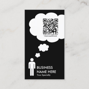 Carte De Visite bulle de pensée de code qr