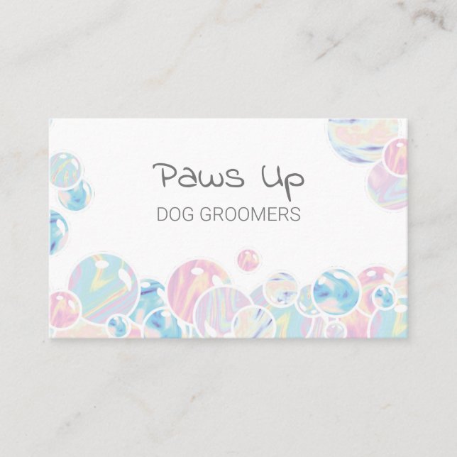Carte De Visite Bulles Abstraites Groomers de chiens Hydro Bain (Devant)