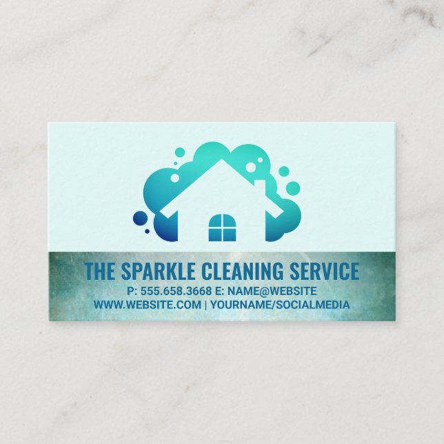 Carte De Visite Bulles de la maison | Service de nettoyage (Devant)