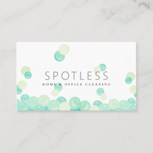 Carte De Visite Bulles d'eau turquoise Service de nettoyage modern