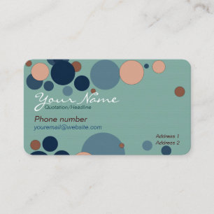 Carte De Visite Bulles flottantes turquoise couleur bleu et blanc