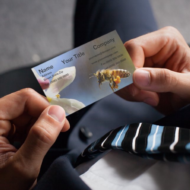 Carte De Visite Bumble Bee tout couvert de pollen de la pollinisat (Créateur téléchargé)