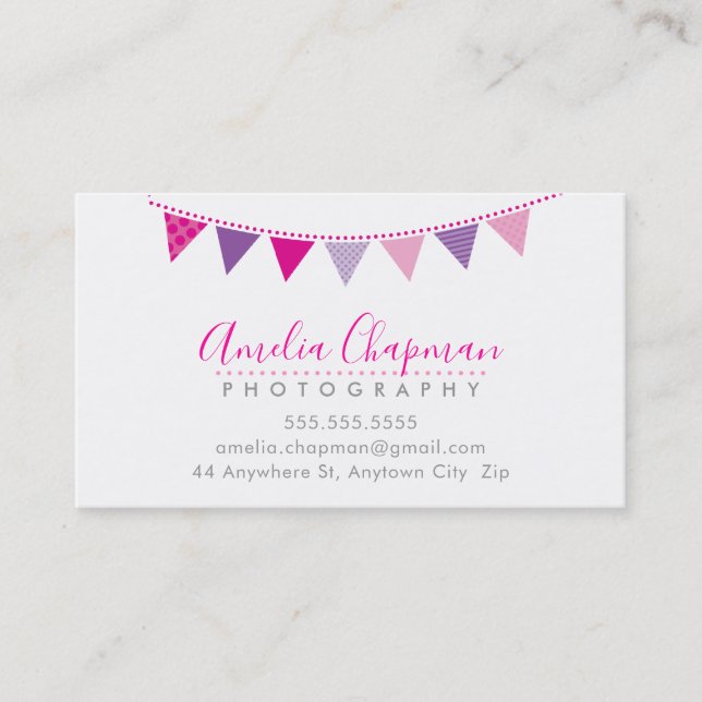 Carte De Visite BUNING BRIGHT BUNING audacieux joli rose violet (Devant)