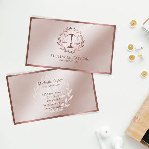 Carte De Visite Bureau d'avocat Rose Gold