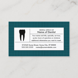 Carte De Visite bureau dentaire de plaid