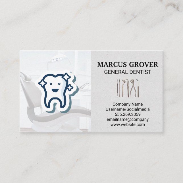 Carte De Visite Bureau des dentistes | Bonne dent | Outils dentair (Devant)