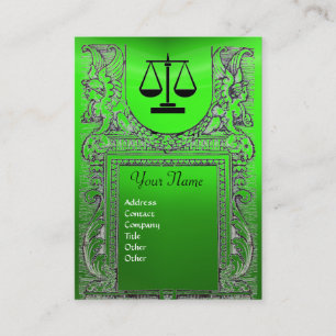 Carte De Visite BUREAU JURIDIQUE, AVOCAT Monogramme vert