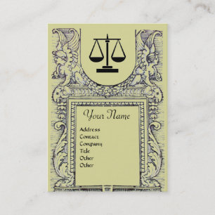 Carte De Visite BUREAU JURIDIQUE, MONogramme DU PROCUREUR, jaune