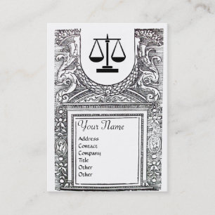 Carte De Visite BUREAU JURIDIQUE, PROCUREUR Black White Monogramme