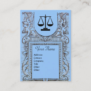 Carte De Visite BUREAU JURIDIQUE, PROCUREUR Monogramme, bleu