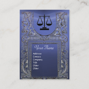 Carte De Visite BUREAU JURIDIQUE, PROCUREUR Monogramme, bleu
