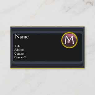 Carte De Visite BUREAU JURIDIQUE, PROCUREUR Monogramme noir violet