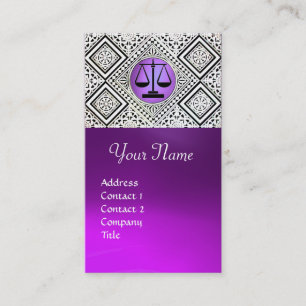 CARTE DE VISITE BUREAU JURIDIQUE, PROCUREUR PURPLE BLACK WHITE DAM