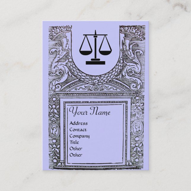 Carte De Visite BUREAU JURIDIQUE, PROPRIÉTAIRE 2 Monogramme, bleu (Devant)