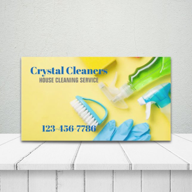Carte De Visite Bureau Services de nettoyage ménager (Office Janitorial Housekeeping Cleaning Services Business Card)