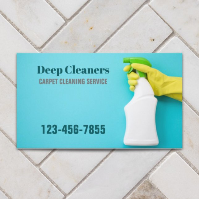 Carte De Visite Bureau Services de nettoyage ménager (Office Janitorial Housekeeping Cleaning Services Business Card)