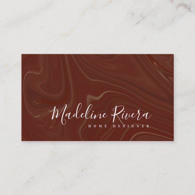 Carte De Visite Burgandy Liquid Art Designer Maquillage Beauté Art (Devant)