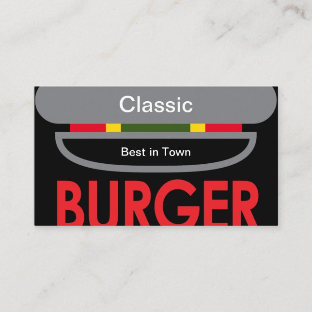 Carte De Visite Burger classique (Devant)