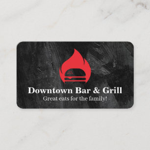 Carte De Visite Burger Flame Fire   Restaurant 