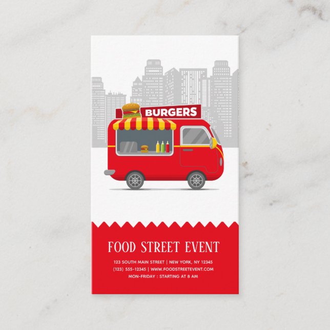 Carte De Visite Burgers de camion de nourriture hamburgers (Devant)