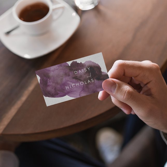 Carte De Visite Burgundy Purple Aquarelle moderne Professionnel (Créateur téléchargé)