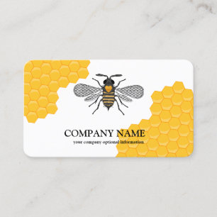 Carte De Visite Bus Apiculteur Abeille à Miel en Nid d'Abeille Vin