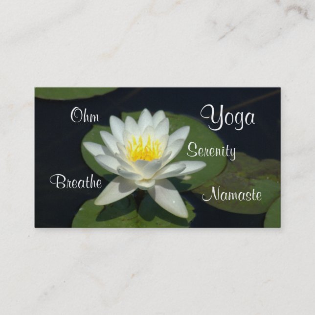CARTE DE VISITE BUS.CARD/LOTUS BLANC PERSONNALISABLE BLOSSOM. (Devant)