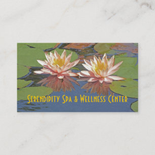 CARTE DE VISITE BUS.CARDS/2 BLOSSOM LOTUS ROSE-PIEDS PERSONNALISAB