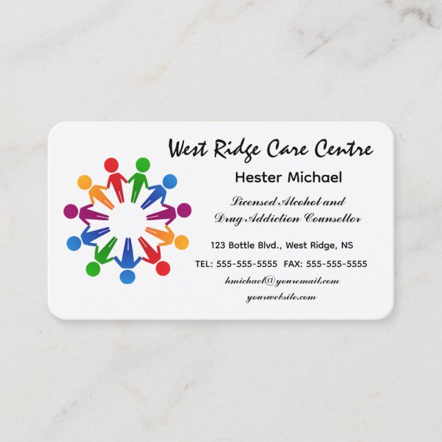 Carte De Visite Bus du conseiller en toxicomanie et alcoolisme édi (Devant)