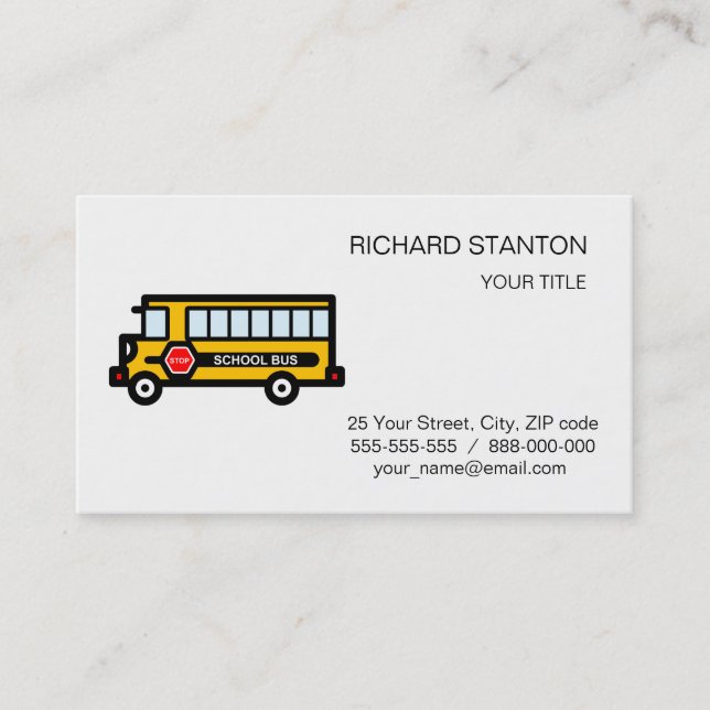 Carte De Visite Bus scolaire (Devant)