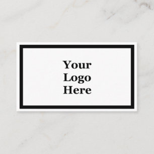 Carte De Visite Business Black and White Votre logo ici Modèle