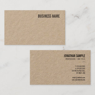 Carte De Visite Business Brown papier Kraft Élégant Modèle mode