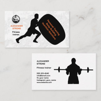 Carte De Visite Business card fitness trainer body building gym
