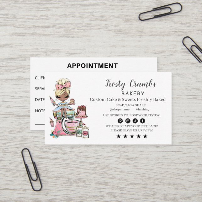 Carte De Visite Business Card für Bäckerei (Devant/Arrière en situation)
