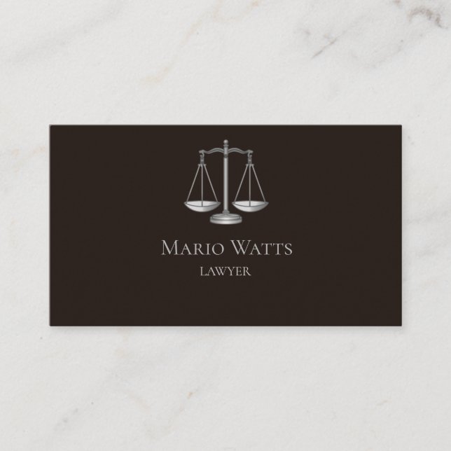Carte De Visite Business Card Lawyer Black and Grey (Devant)