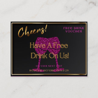 Carte De Visite Business Card Voucher Free Drink Gift Certificate
