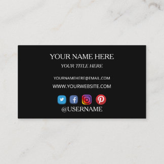 Carte De Visite Business Card with Elegant White Typography