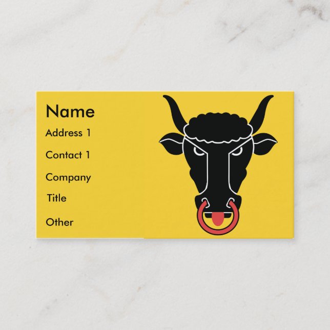 Carte De Visite Business Card with Flag of Uri, Switzerland (Devant)