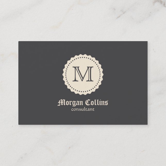 Carte De Visite Business card with monogram and seal (Dos)