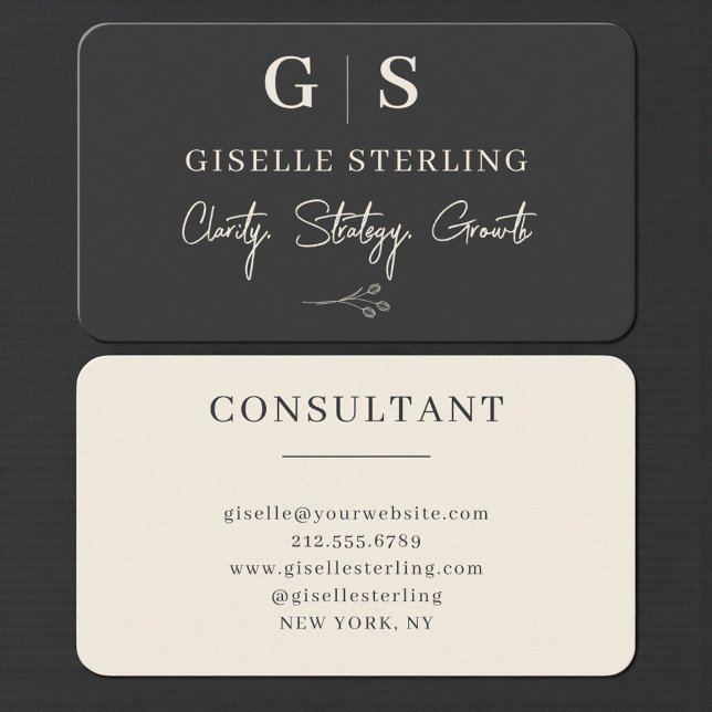 Carte De Visite Business Consultant Black Professional (Créateur téléchargé)
