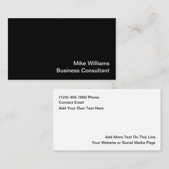 Carte De Visite Business Consultant Simple Business Cards (Devant / Derrière)
