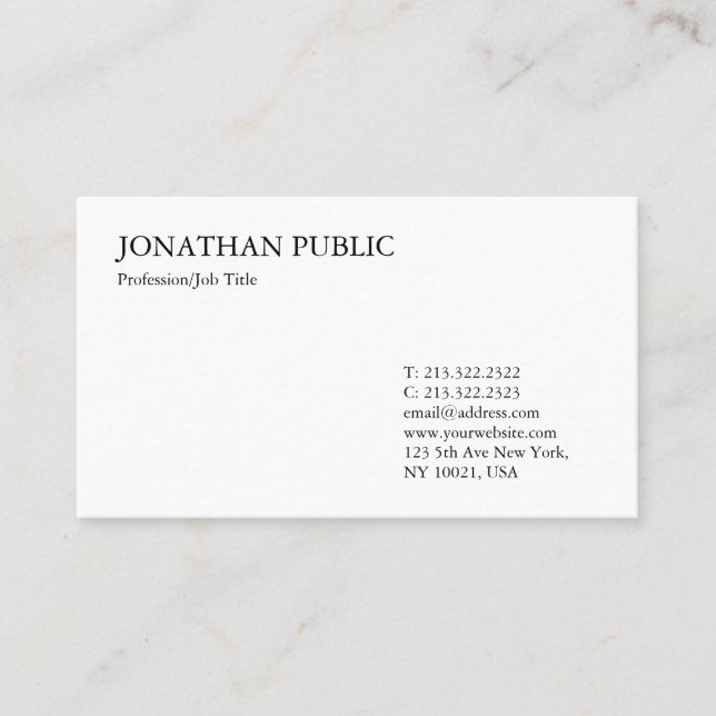 Carte De Visite Business Moderne Élégant Professionnel Design simp (Devant)