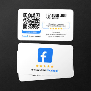 Carte De Visite Business Review Link Facebook Reviews QR Code