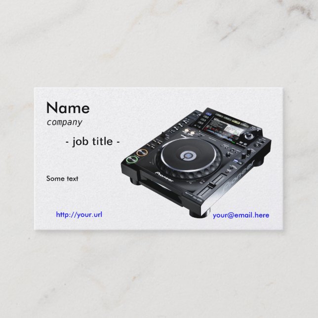Carte De Visite Businesscard du DJ (Devant)