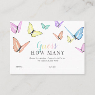Carte De Visite Butterfly Devine combien de Baby showers jeu