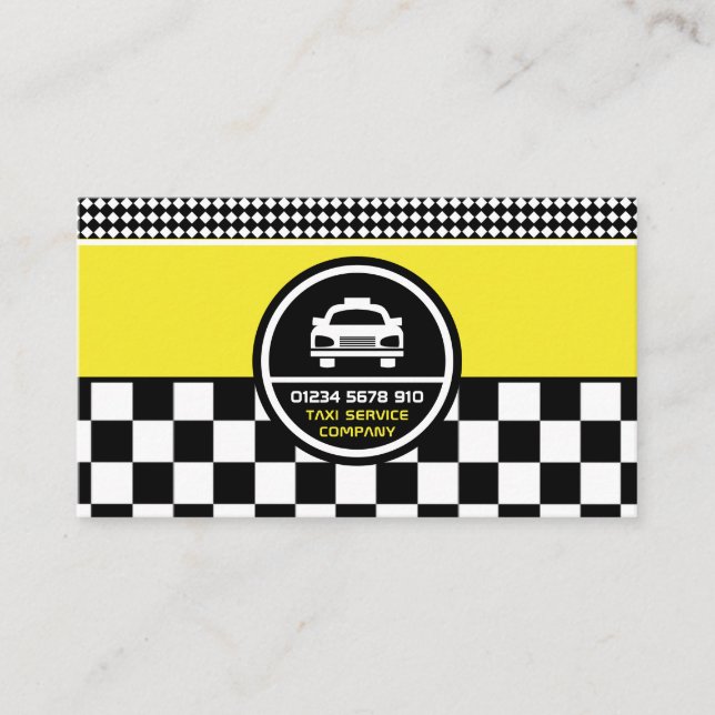 Carte De Visite Cabine de Taxi Blanc Circulé Logo, Tarifs (Devant)