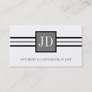 Carte De Visite Cabinet d'avocats Monogramme Papier en platine