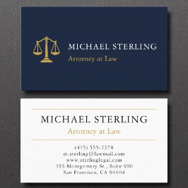 Carte De Visite Cabinet d'avocats professionnels Marine Blue Gold
