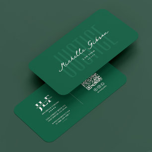 Carte De Visite Cabinet juridique minimal Procureur Hunter Green